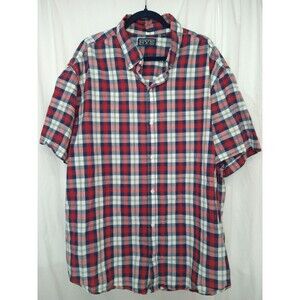 Rye by Hawker Rye Men's XXXL Shirt Red Blue Plaid Button Up Short Sleeve